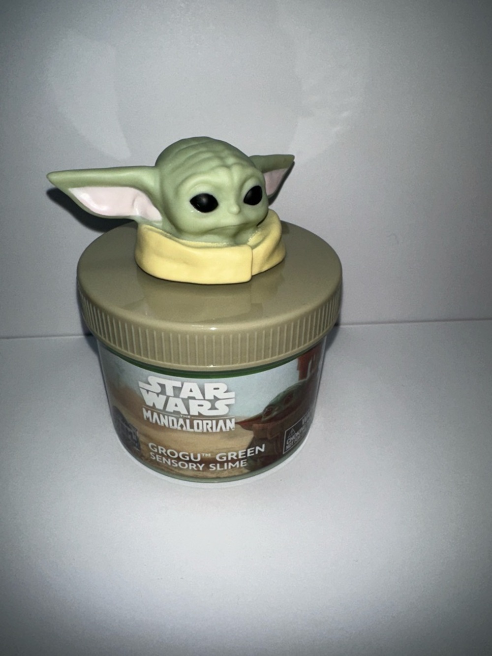 Star Wars Grogu Head Lid Slime Jar in Green and Tan